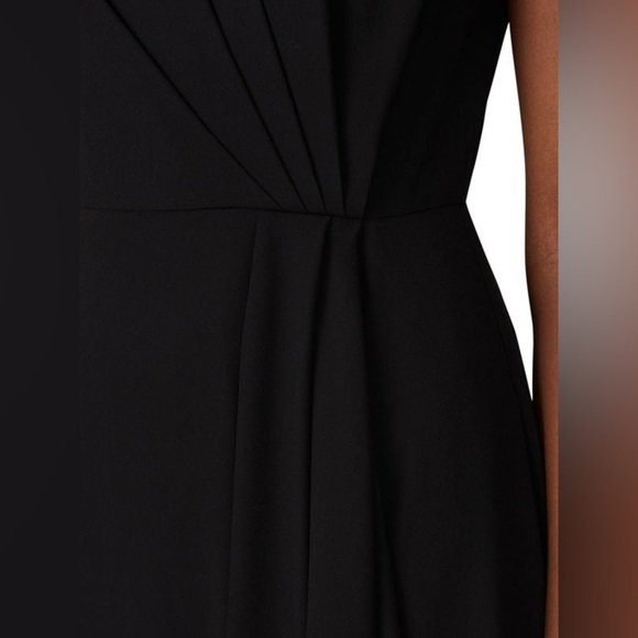 ADAM LIPPES • Black Pleated Asymmetric Shift Dress - Picture 4 of 10